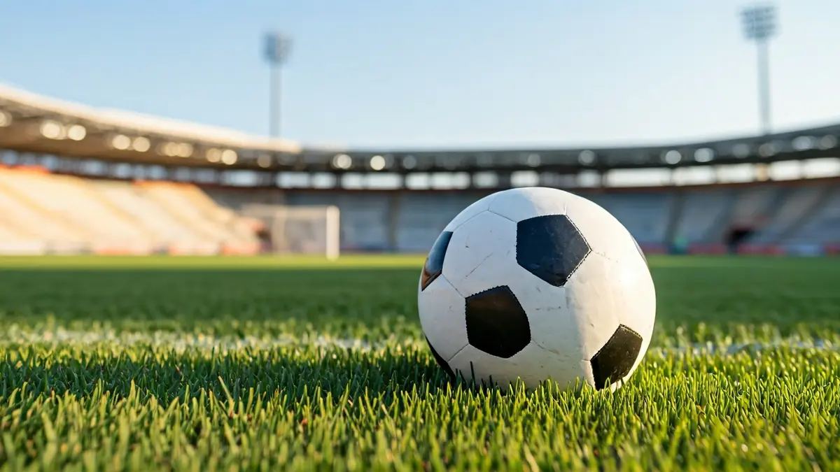 Imagen genérica de un balón de fútbol sobre el césped de un campo
