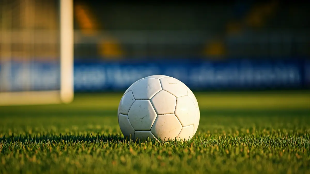 Imagen genérica de un balón de fútbol sobre el césped de un campo
