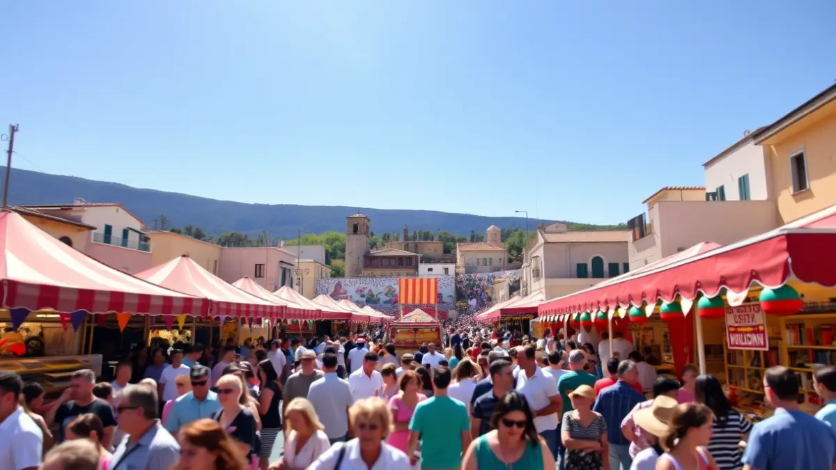Imatge d'una fira local amb gent i parades, capturant l'ambient festiu de la jornada inaugural.