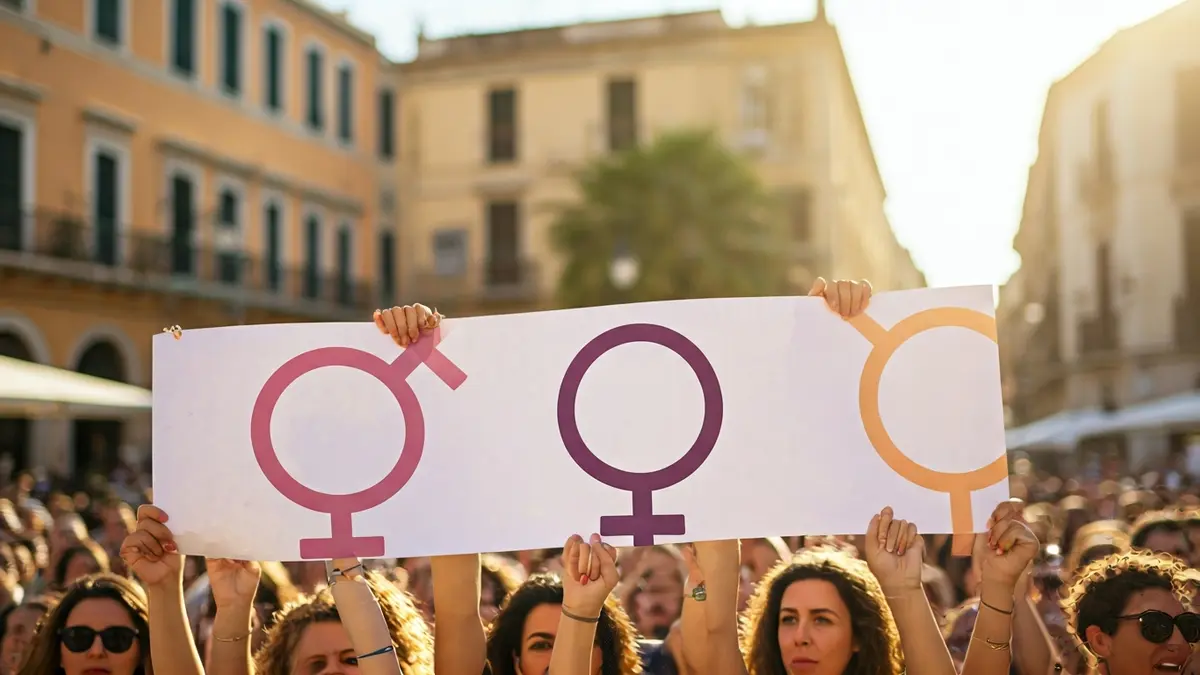 Generic image of hands raising a symbol of equality in a square.