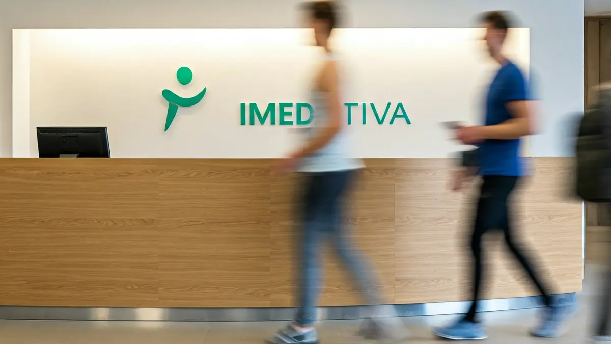 Imatge d'una àrea moderna d'un hospital, simbolitzant la integració de salut i esport.
