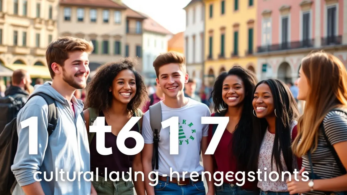 Imagen genérica de jóvenes europeos interactuando en un entorno urbano, simbolizando el intercambio cultural.