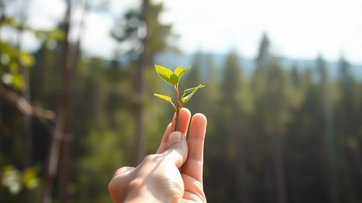 Imatge genèrica d'una mà sostenint un plançó, simbolitzant la prevenció d'incendis forestals.