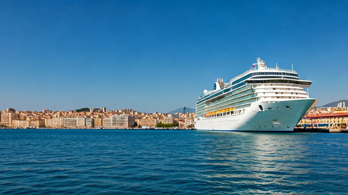 Imatge genèrica d'un creuer atracat en un port mediterrani.
