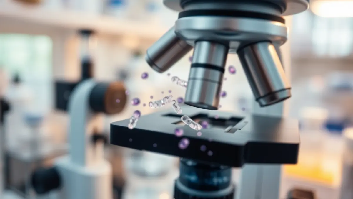 Imatge genèrica d'investigació científica en un laboratori, amb un microscopi i mostres.