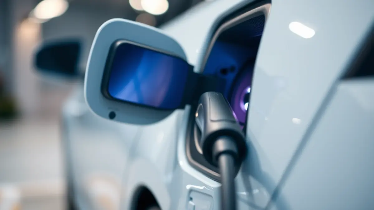 Generic image of an electric vehicle charging, representing the advance of sustainable mobility.