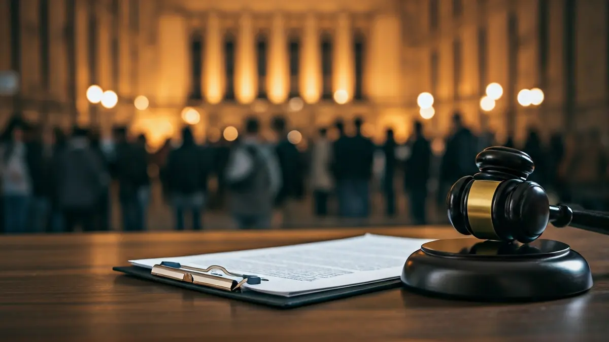 Generic image of a legal document with a judge's gavel on a wooden table, suggesting an investigation.