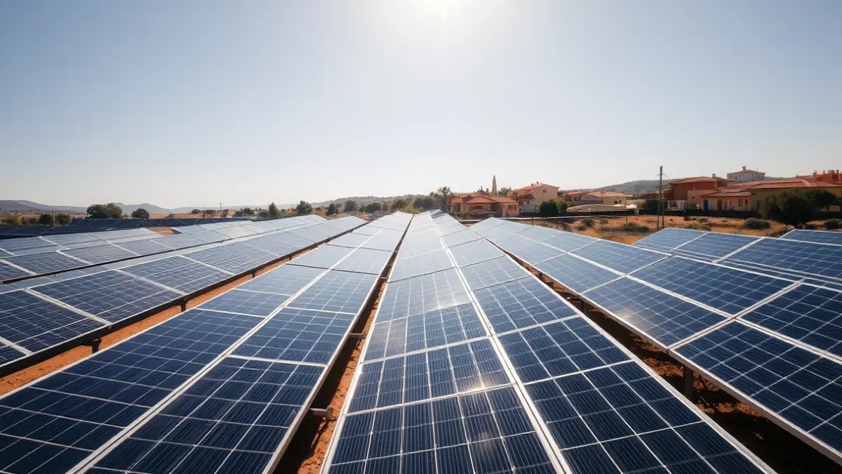 Imatge genèrica de panells solars en un paisatge rural valencià.