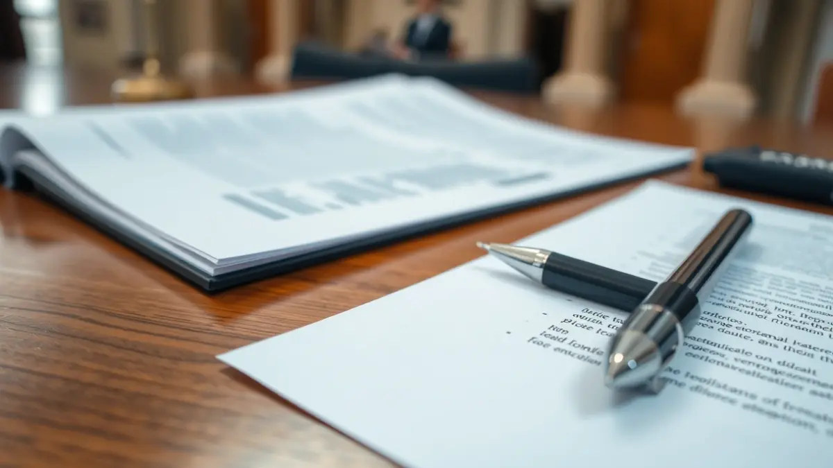Generic image of official documents and a pen on a wooden desk, suggesting administrative actions.