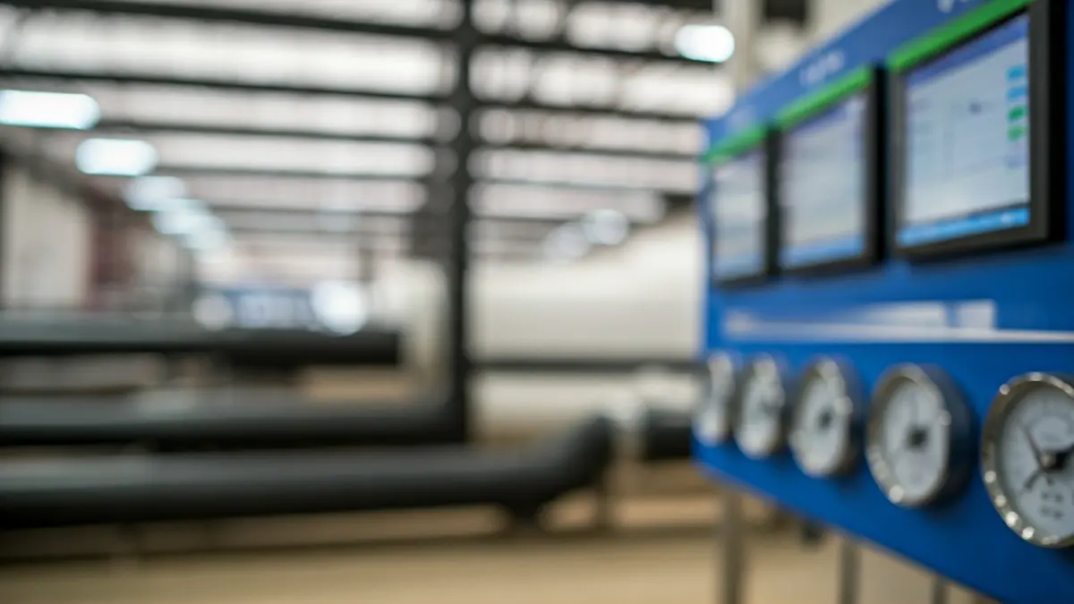 Generic image of a control panel at a wastewater treatment plant.