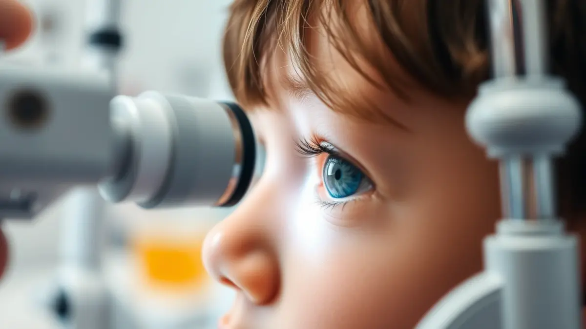 Generic image of a child's eye during a visual examination.