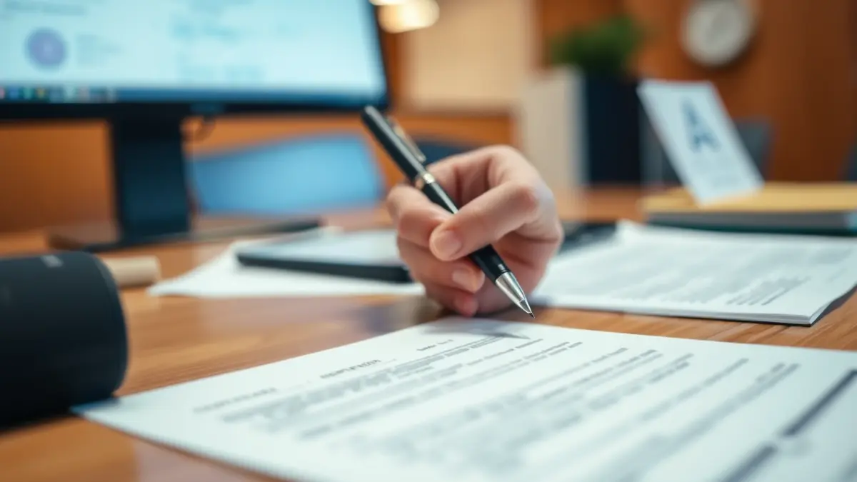 Generic image of a hand filling out a form, representing the registration process.