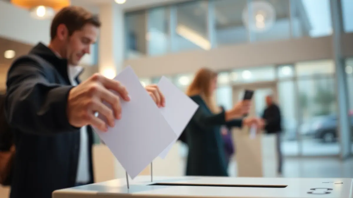 Imatge genèrica d'una urna de votació amb mans dipositant paperetes, simbolitzant la participació ciutadana.
