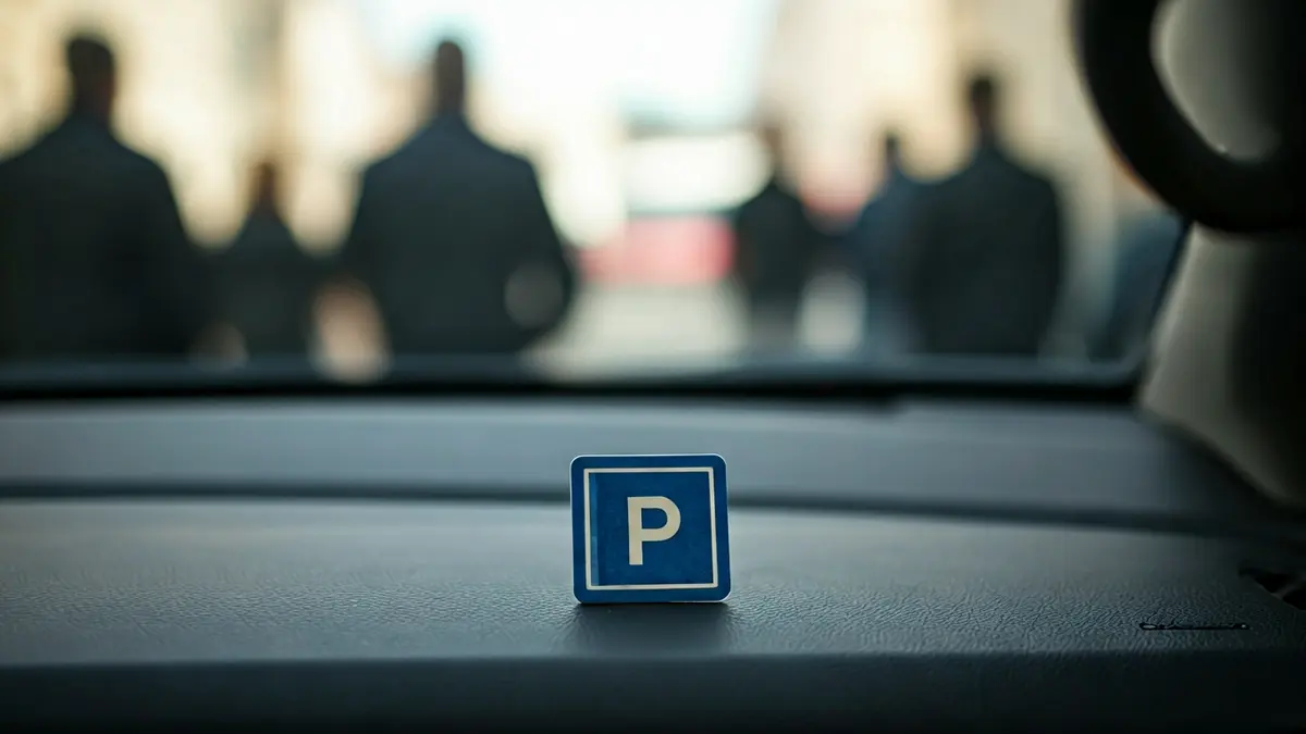 Imatge genèrica d'una targeta de mobilitat reduïda en un cotxe.