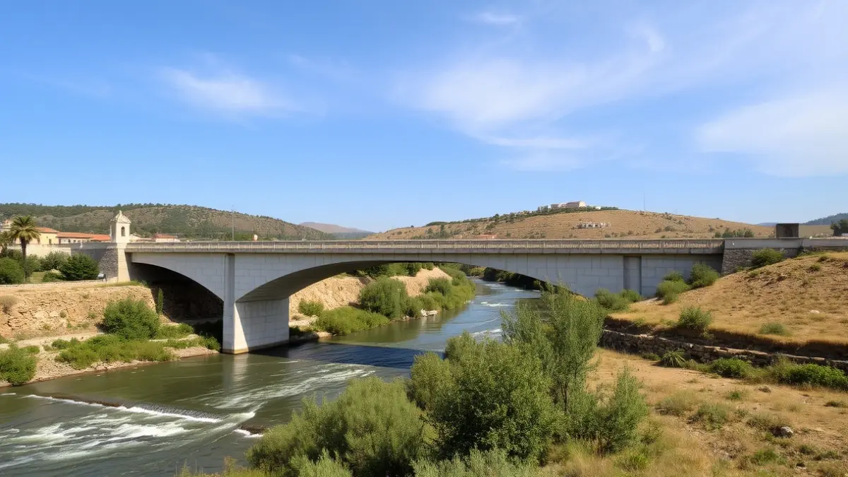 Imatge genèrica d'un pont modern i resistent, dissenyat per a suportar grans crescudes d'aigua.