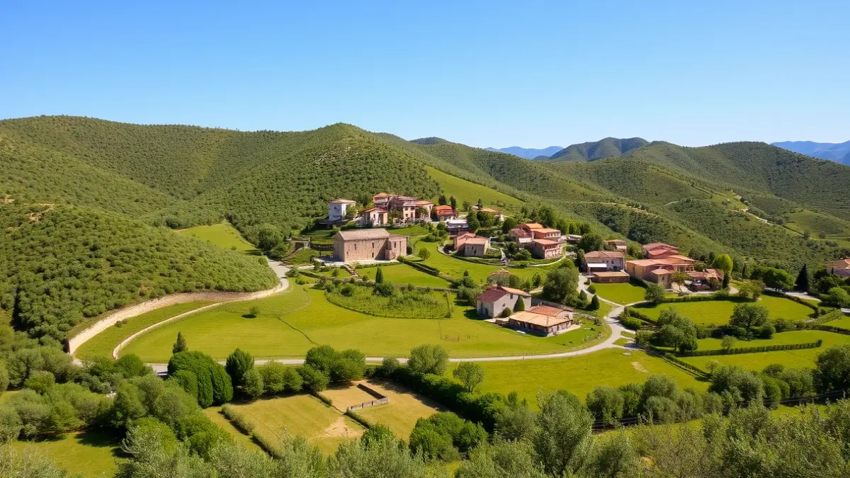 Imatge genèrica d'un paisatge rural valencià amb cases de pedra i camps verds, simbolitzant el creixement demogràfic.