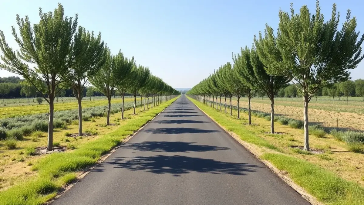 Imatge de la Via Verda de Dénia amb el nou asfalt i arbres plantats.