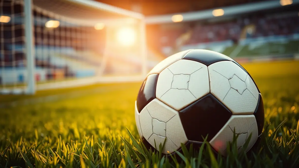 Generic image of a soccer ball on a stadium pitch.