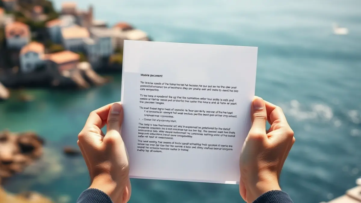 Imatge genèrica d'una carta o document oficial, amb un paisatge costaner mediterrani de fons.
