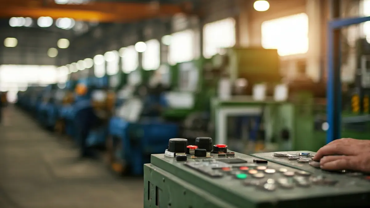Generic image of an industrial environment with machinery and workers.