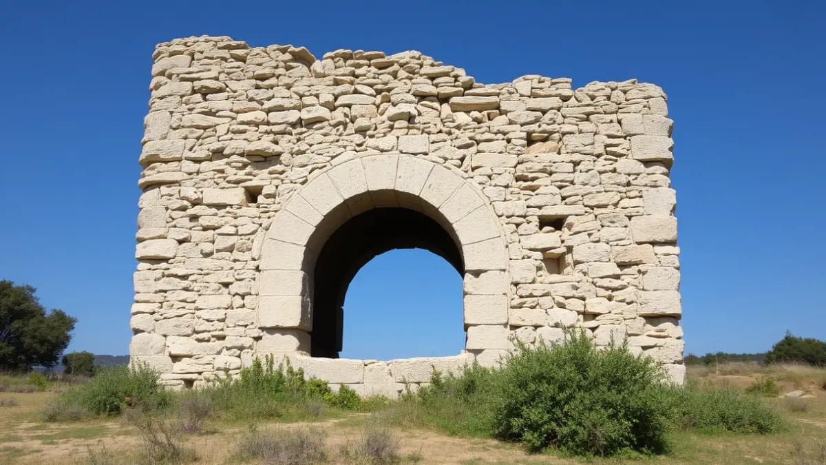 Imagen de una antigua calera, una construcción artesanal de piedra en un entorno rural.