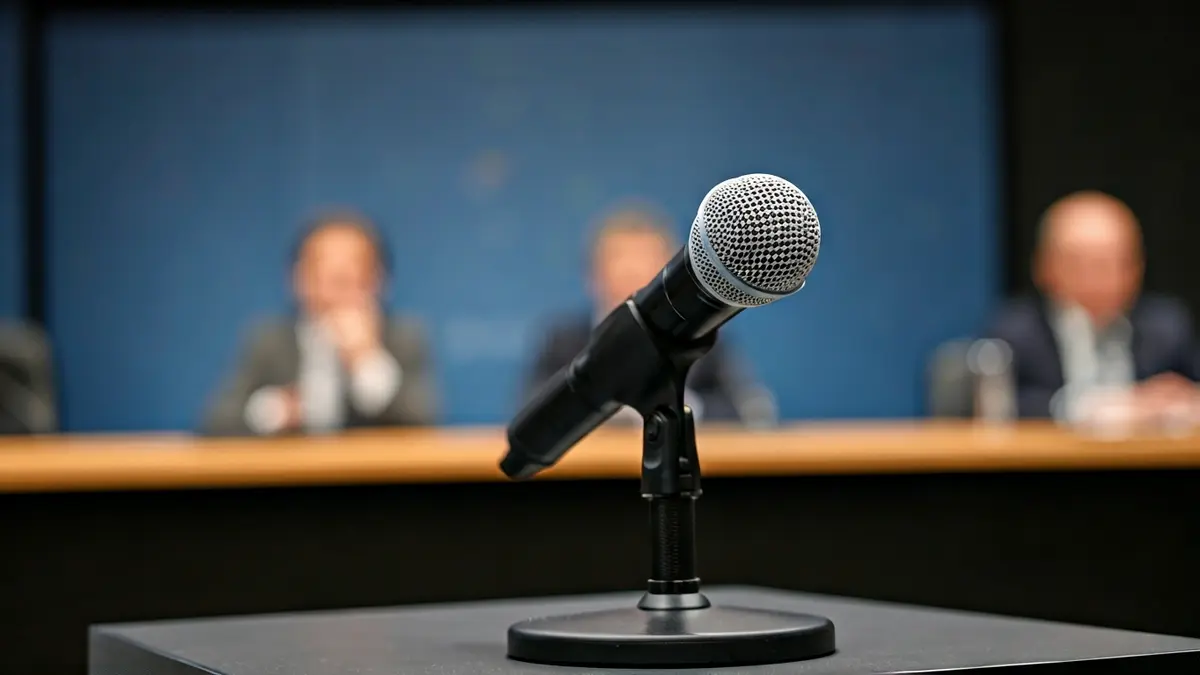 Imagen genérica de un micrófono en un atril, simbolizando un debate político o una comparecencia pública.