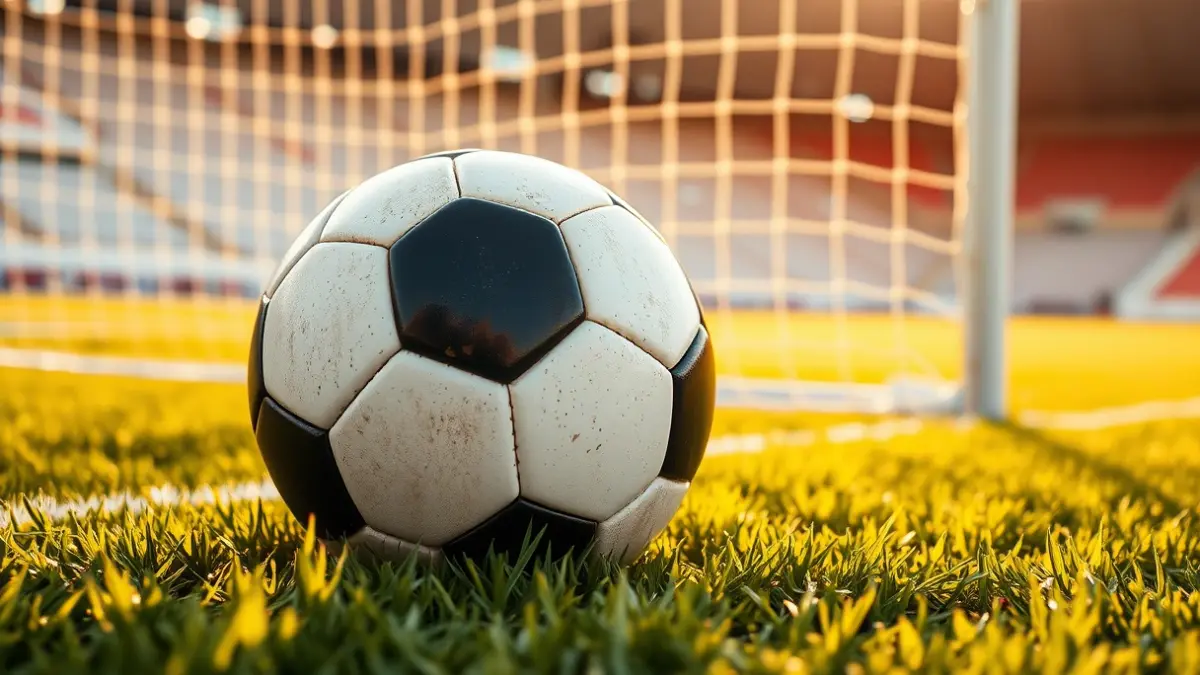 Imagen genérica de un balón de fútbol en el césped de un estadio.