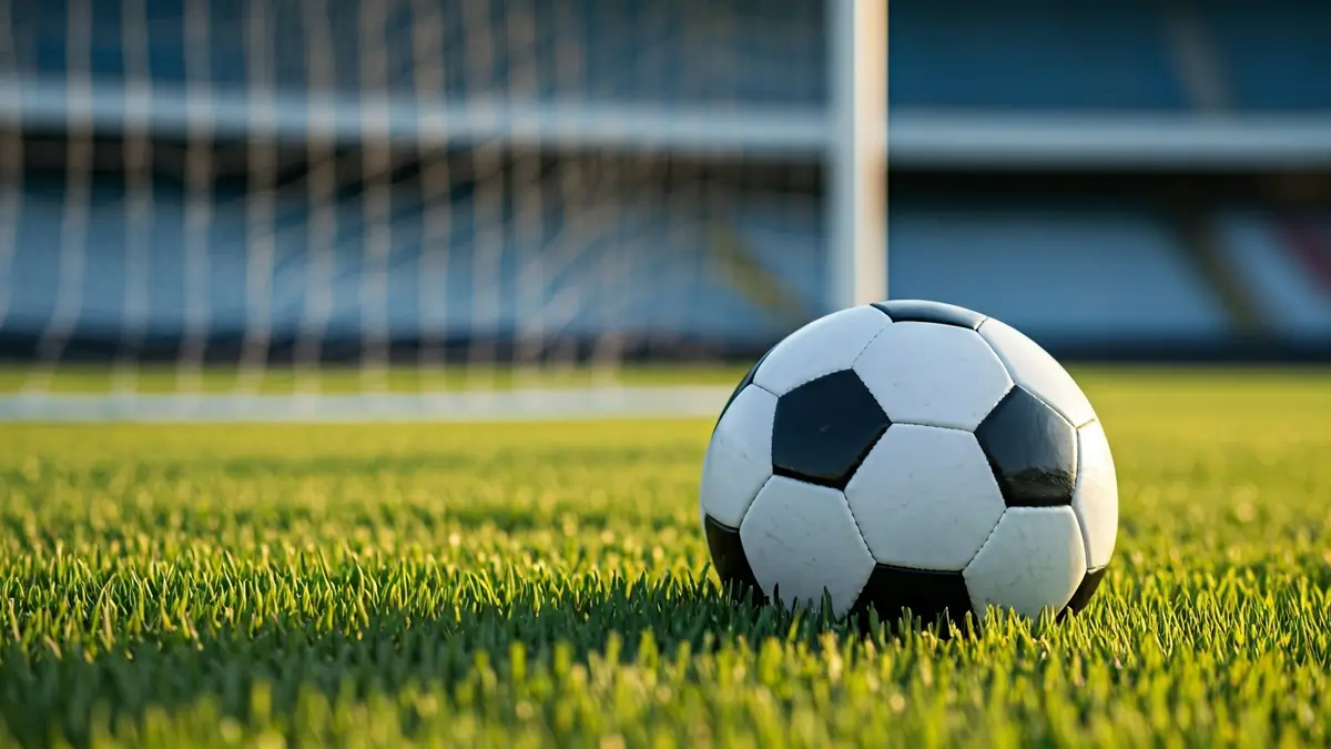 Generic image of a soccer ball on a grass field.