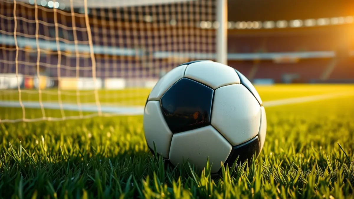 Imatge genèrica d'una pilota de futbol en la gespa d'un estadi.