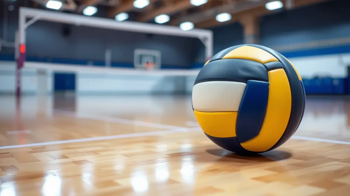 Generic image of a volleyball on a court.