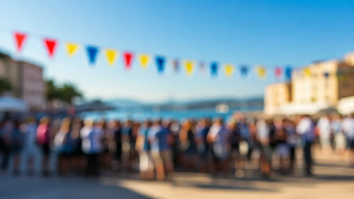 Imagen genérica de un festival marítimo con gente disfrutando y embarcaciones al fondo.
