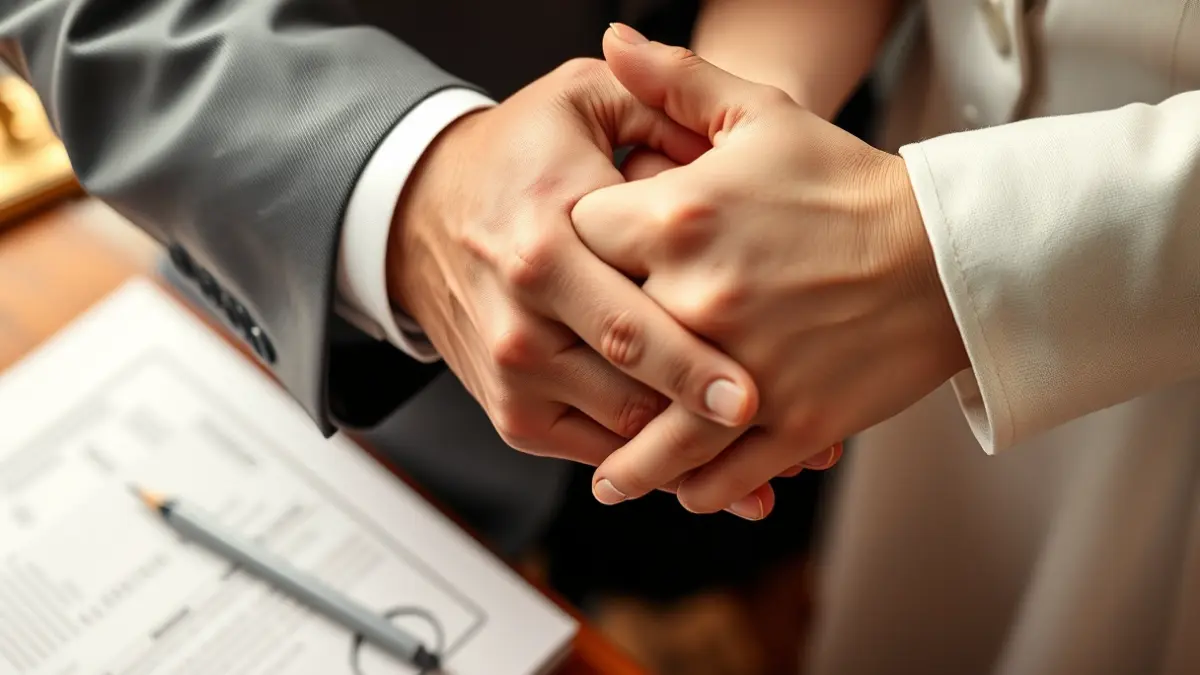 Generic image of clasped hands, symbolizing a union or agreement.
