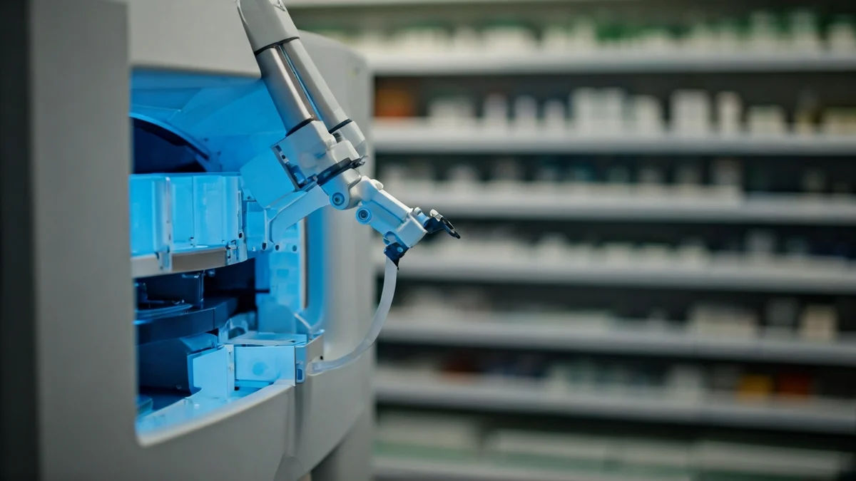 Imagen genérica de un sistema automatizado de dispensación de medicamentos en un hospital.