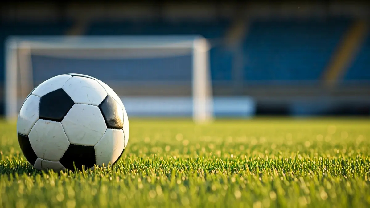 Generic image of a soccer ball on a grass field.