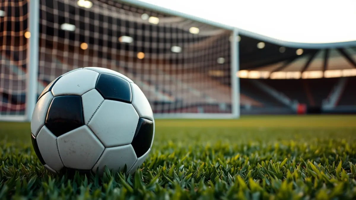 Imatge genèrica d'una pilota de futbol en la gespa d'un estadi.