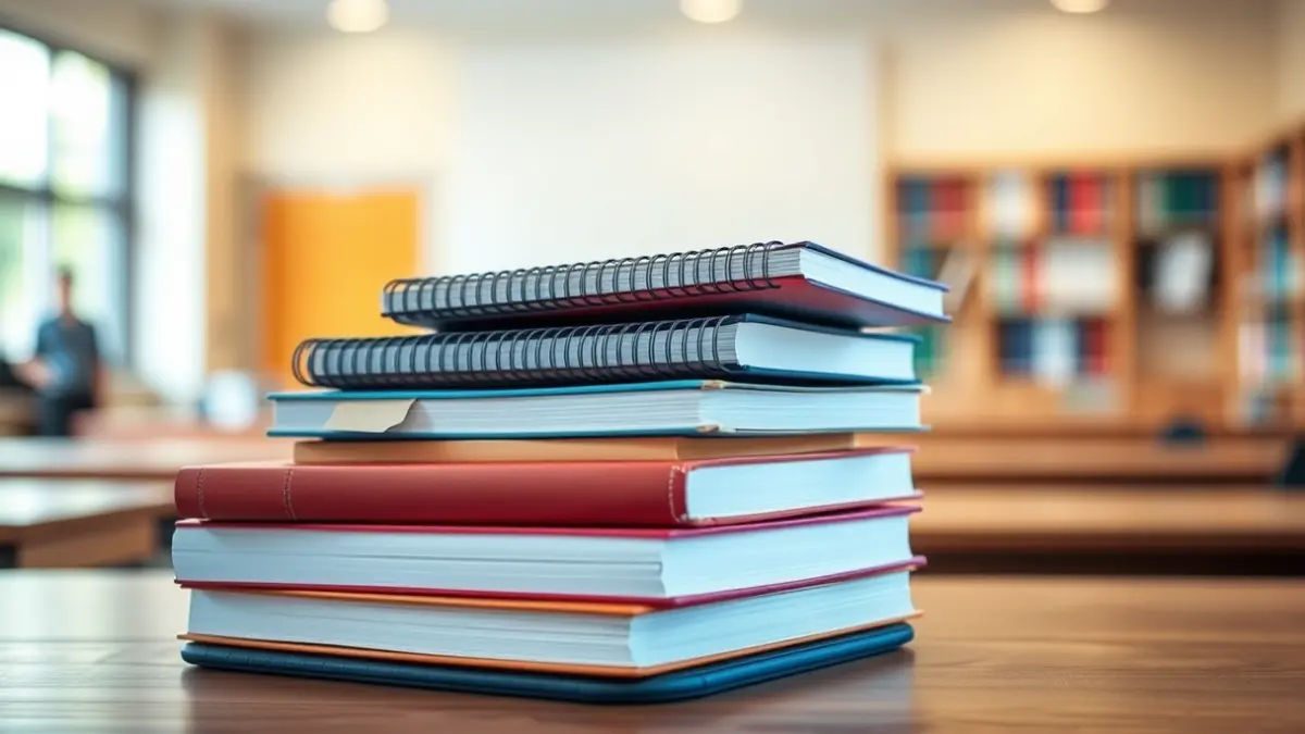 Generic image of books and study materials on a desk, symbolizing education and learning.