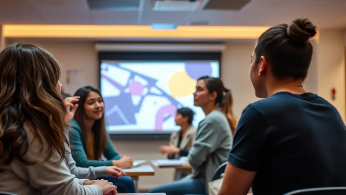 Imatge genèrica d'alumnes participant en una sessió formativa sobre violència de gènere.