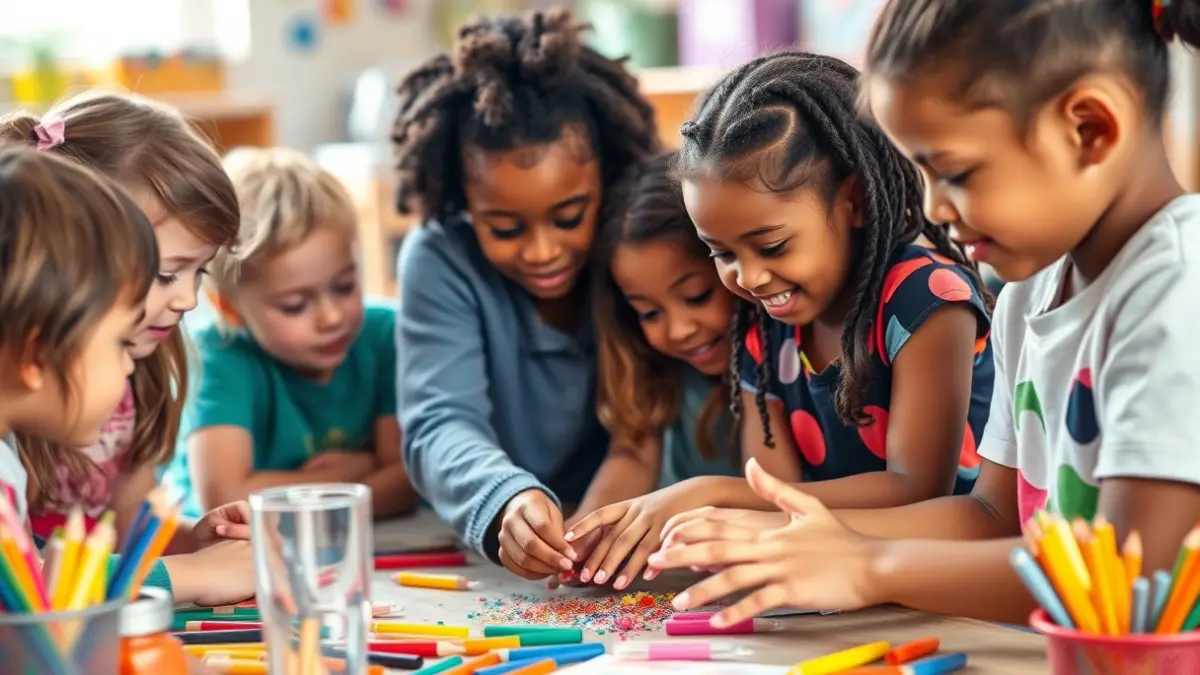 Imatge genèrica de xiquets col·laborant en un projecte educatiu.