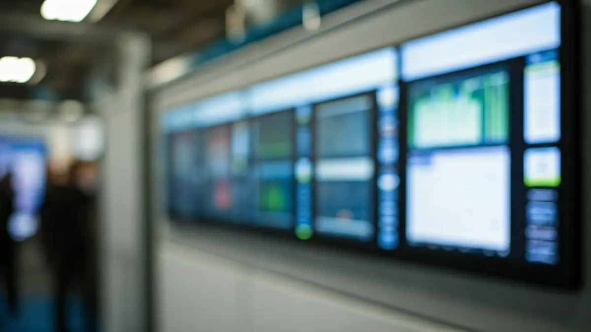 Imagen genérica de un panel de control moderno en una planta de tratamiento de agua.