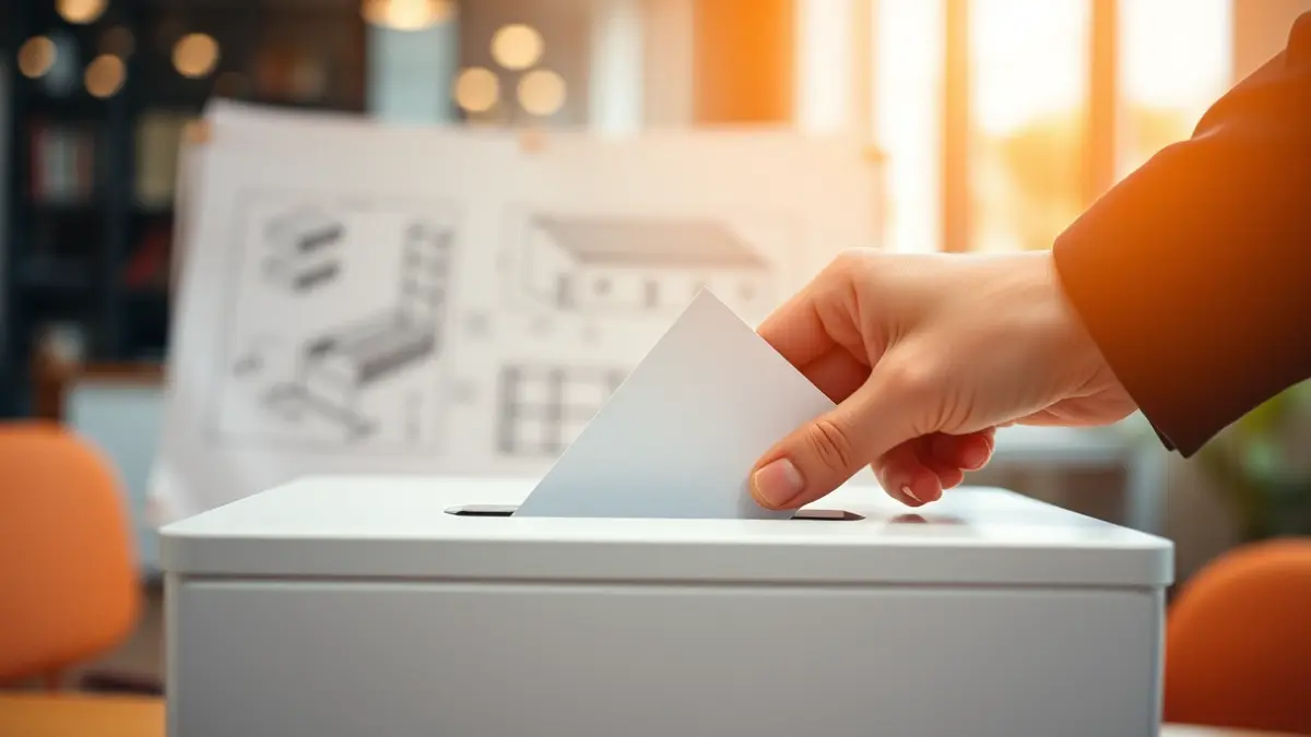 Imagen genérica de una mano introduciendo una papeleta en una urna, simbolizando una elección o votación.