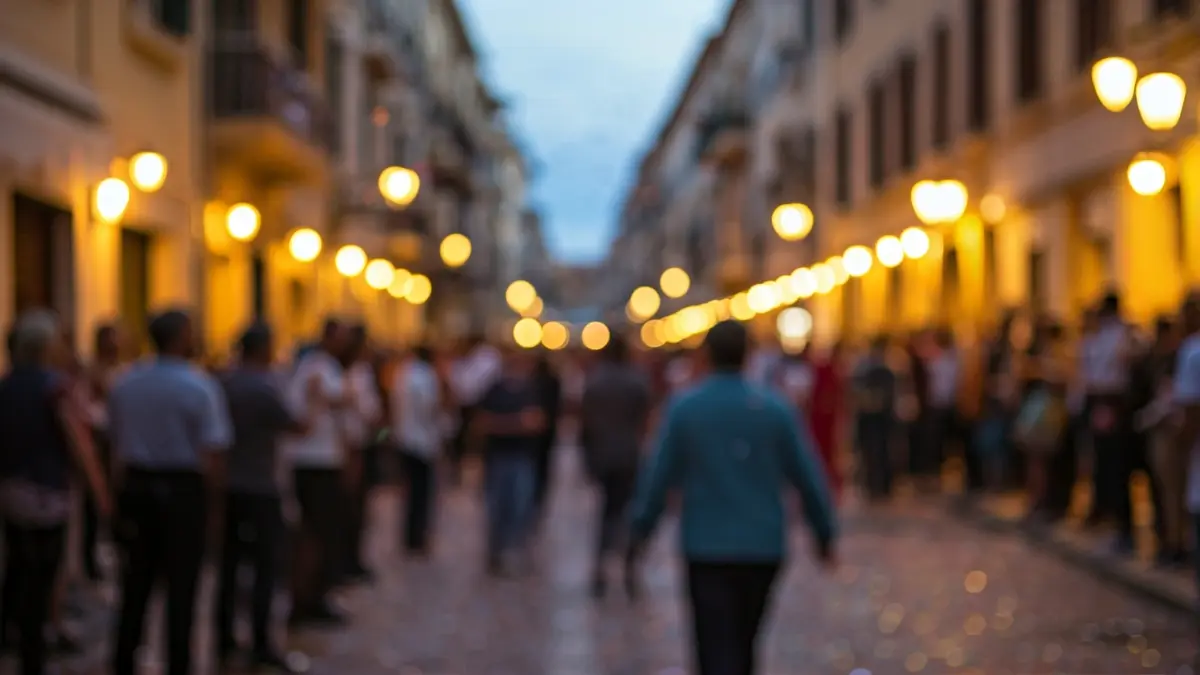 Generic image of a festive celebration with confetti and blurred crowds.