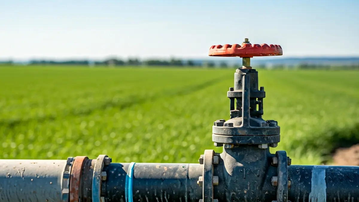 Generic image of a water valve on an irrigation pipe.