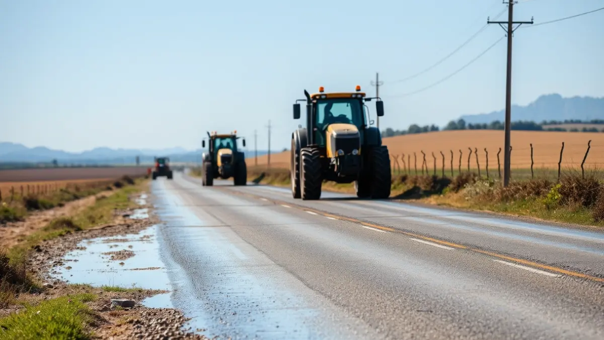 Imagen de un camino rural en reparación después de una riada en la Comunidad Valenciana.