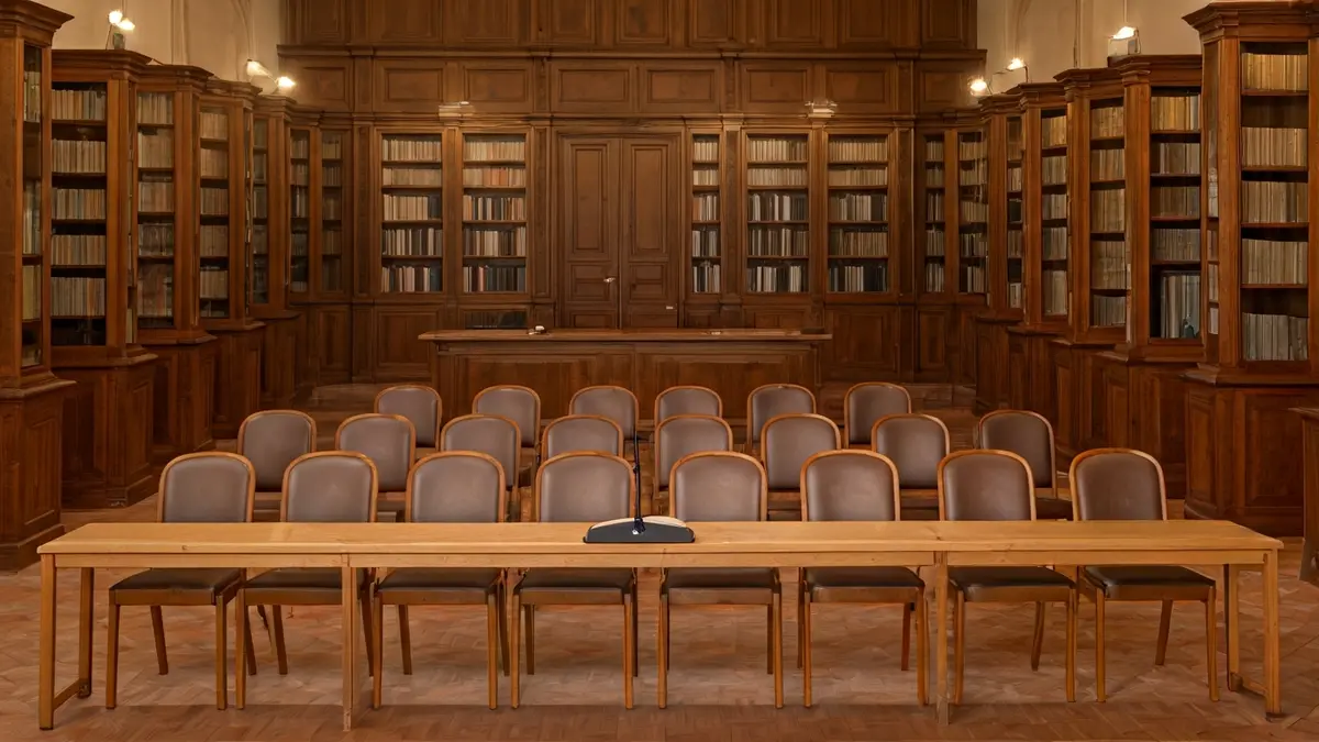 Imagen genérica de una biblioteca o sala de lectura con estanterías de madera y un ambiente acogedor.