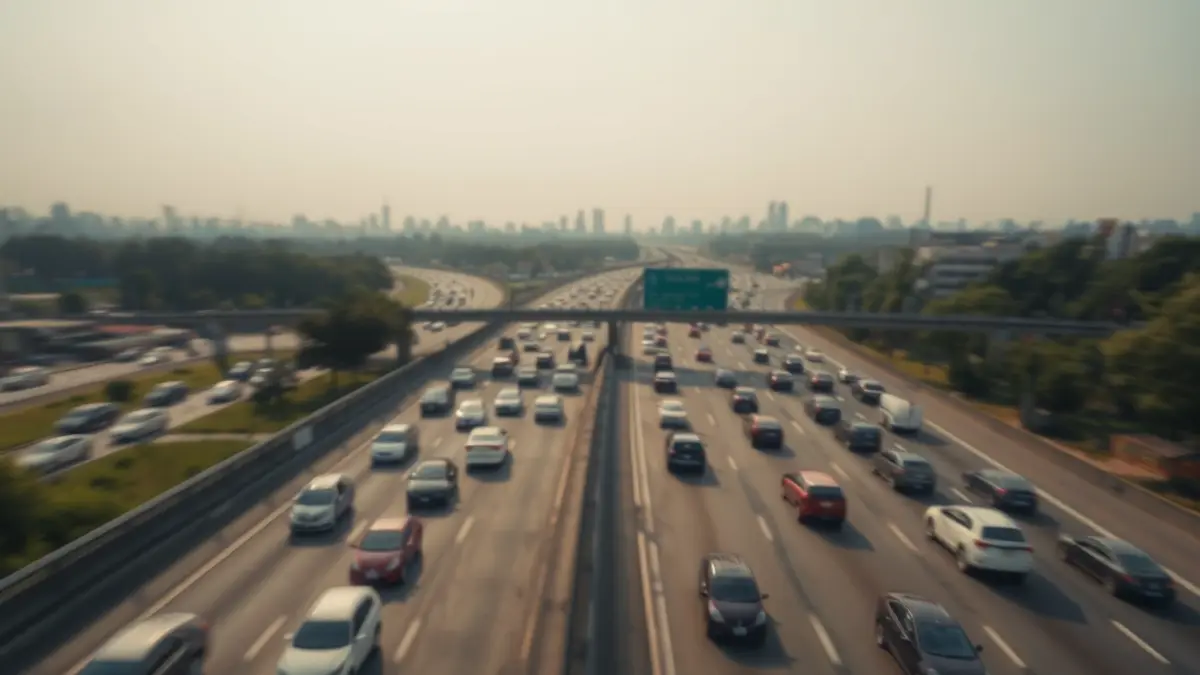 Imatge genèrica d'una autopista amb trànsit intens durant l'hora punta del matí.