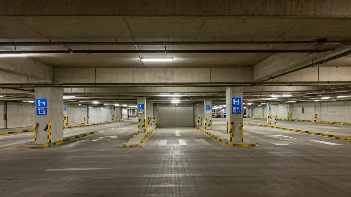Image of a modern and accessible municipal parking garage.