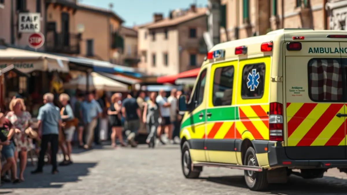 Ambulància assistencial en el mercat setmanal de Torrevella.