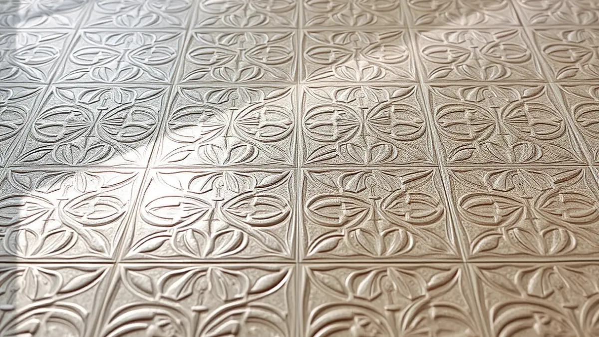 Generic image of a large-format ceramic tile with a modern design, reflecting soft lights, symbolizing innovation in the ceramic sector.