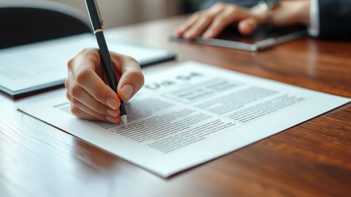 Imagen genérica de una mano con un bolígrafo sobre un documento, simbolizando la transparencia y la burocracia.