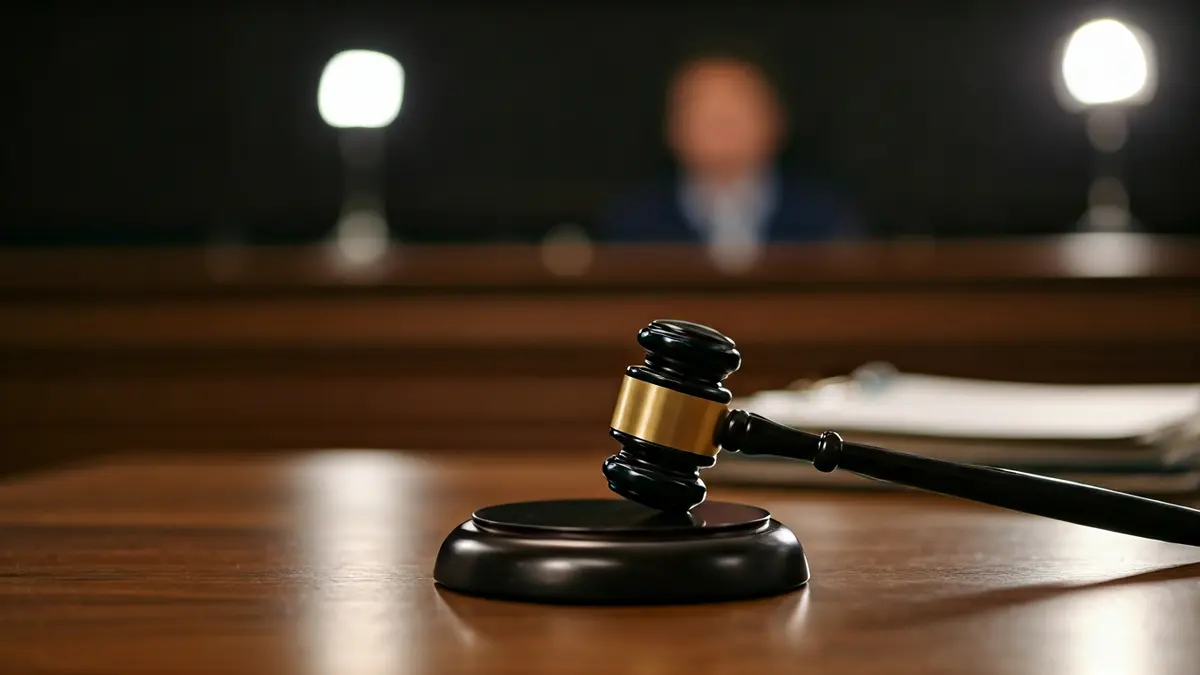 Imagen genérica de un martillo de juez sobre una mesa de madera en una sala de tribunales.